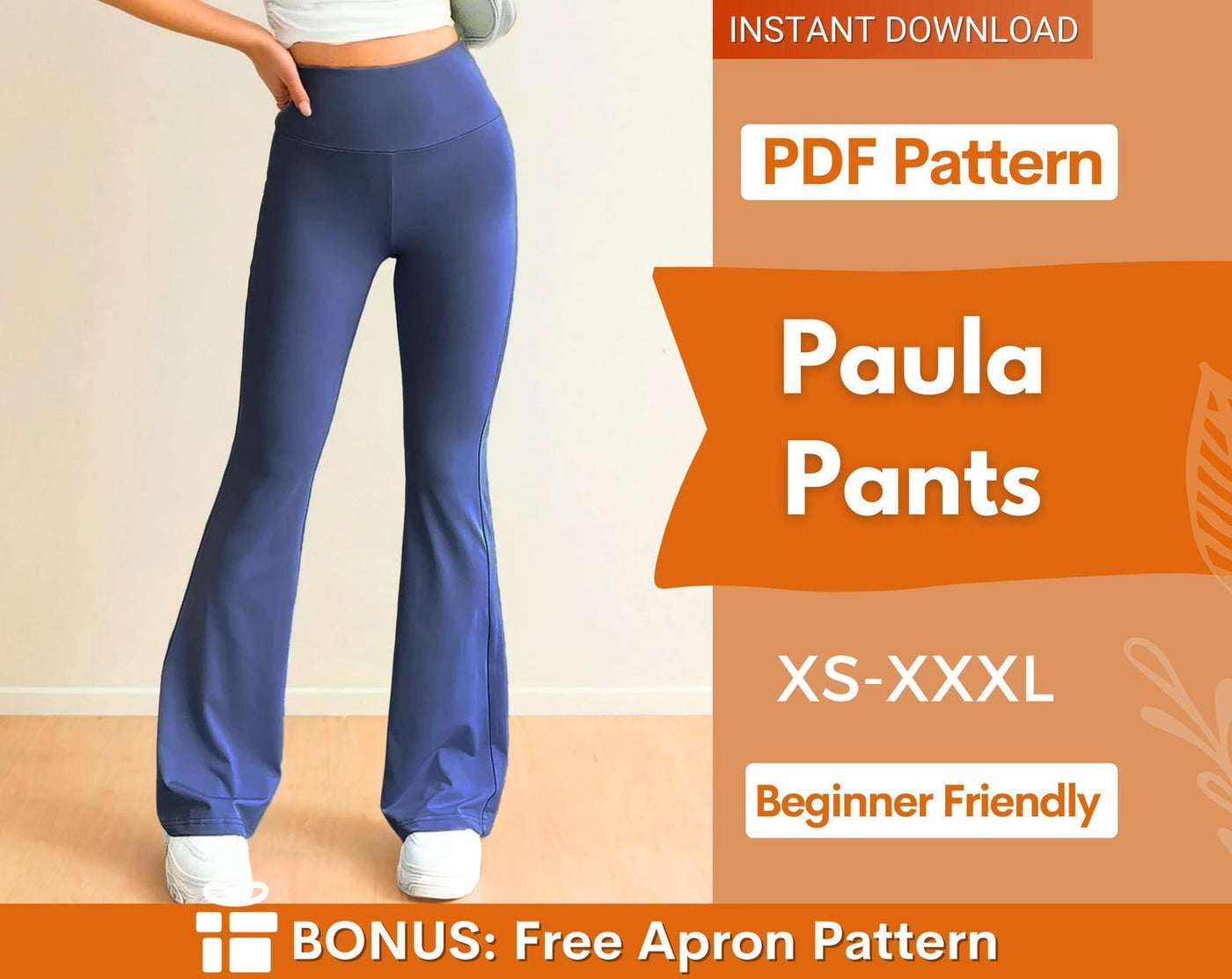 Flare Pants Sewing Pattern | Yoga Pants Pattern | High Waisted Pants Pattern | Women Pants Sewing pattern | Sewing Patterns