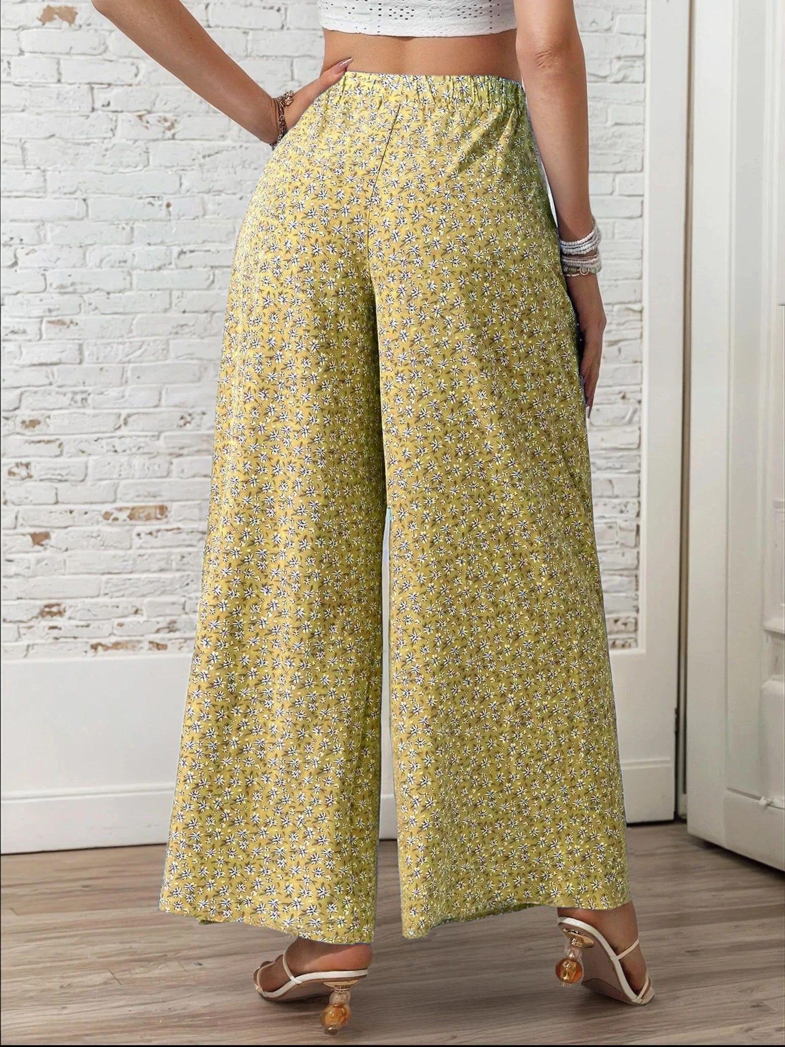 Summer Pants Pattern | Wide Leg Pants, Palazzo Pants Sewing Pattern, Elastic Waistband Wide Leg Pants Pants Pattern, Beginner