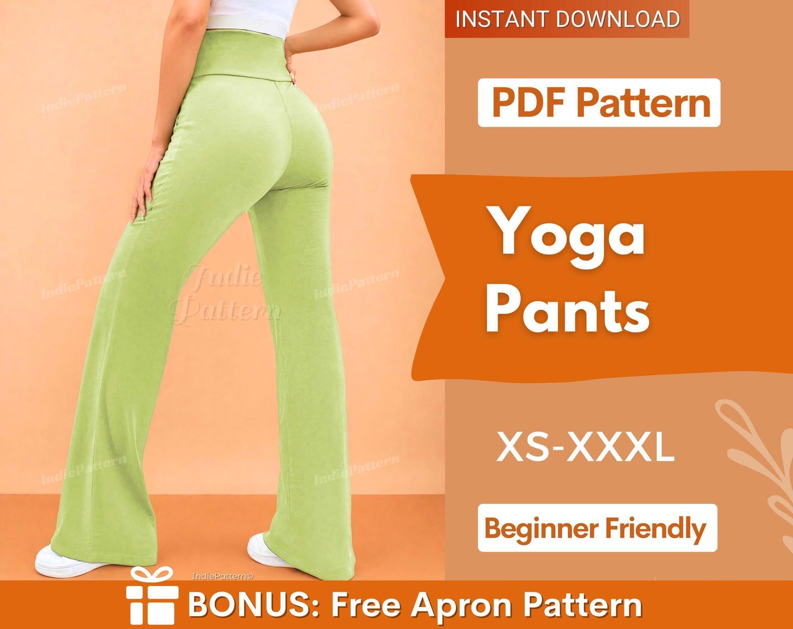 Yoga Pants Pattern | High Waist Pants Sewing Pattern | Flare Leg Pants Pattern | Flare Leggings | Leggings pattern | Women