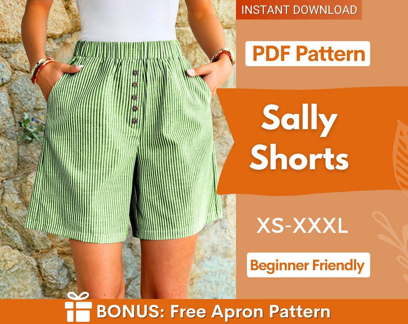 Bermuda Shorts for Women Pattern | Women Shorts Pattern | Beginner Shorts Pattern | Elastic Waistband Shorts | Wide Leg