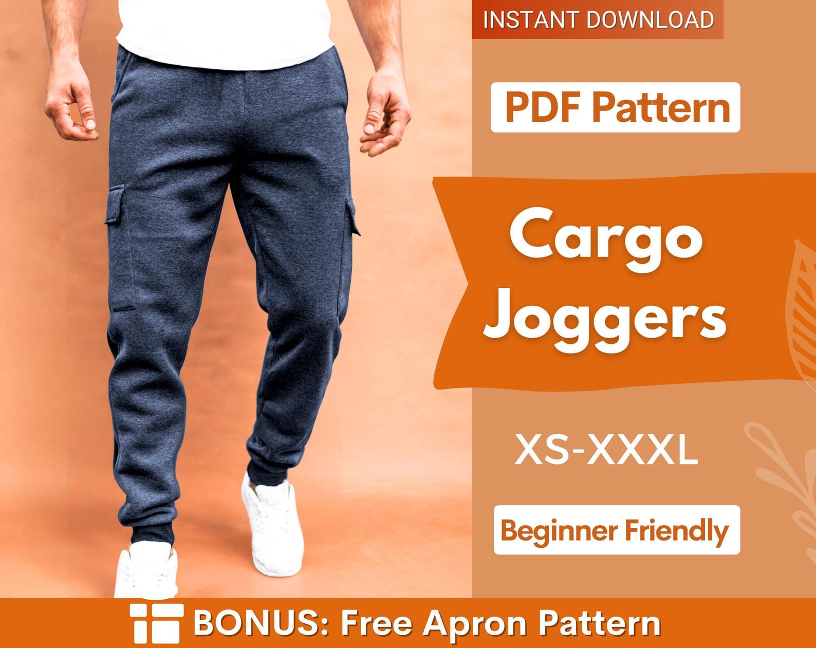 Cargo Joggers Men Sewing Pattern, Jogger Patterns, Sweatpants Pattern, Men Pants Pattern, Men Sewing Patterns, Men Beginner