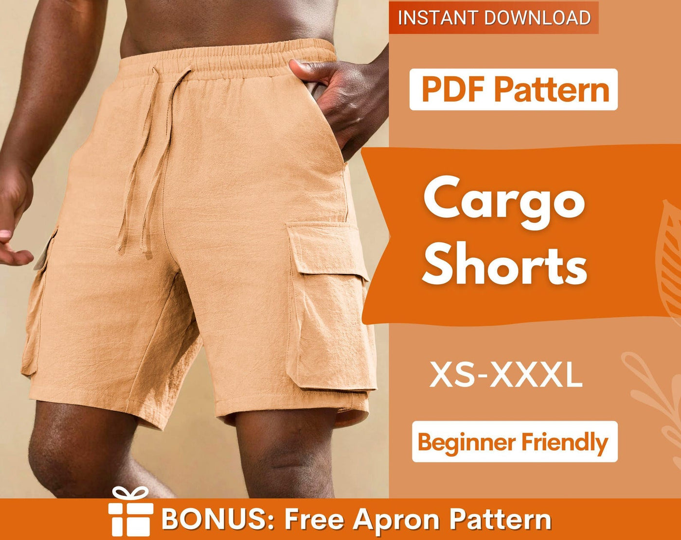 Shorts Pattern for Men | Men Sewing Pattern | Cargo Shorts Pattern | Sewing Pattern for Men | Cargo Shorts Sewing Pattern