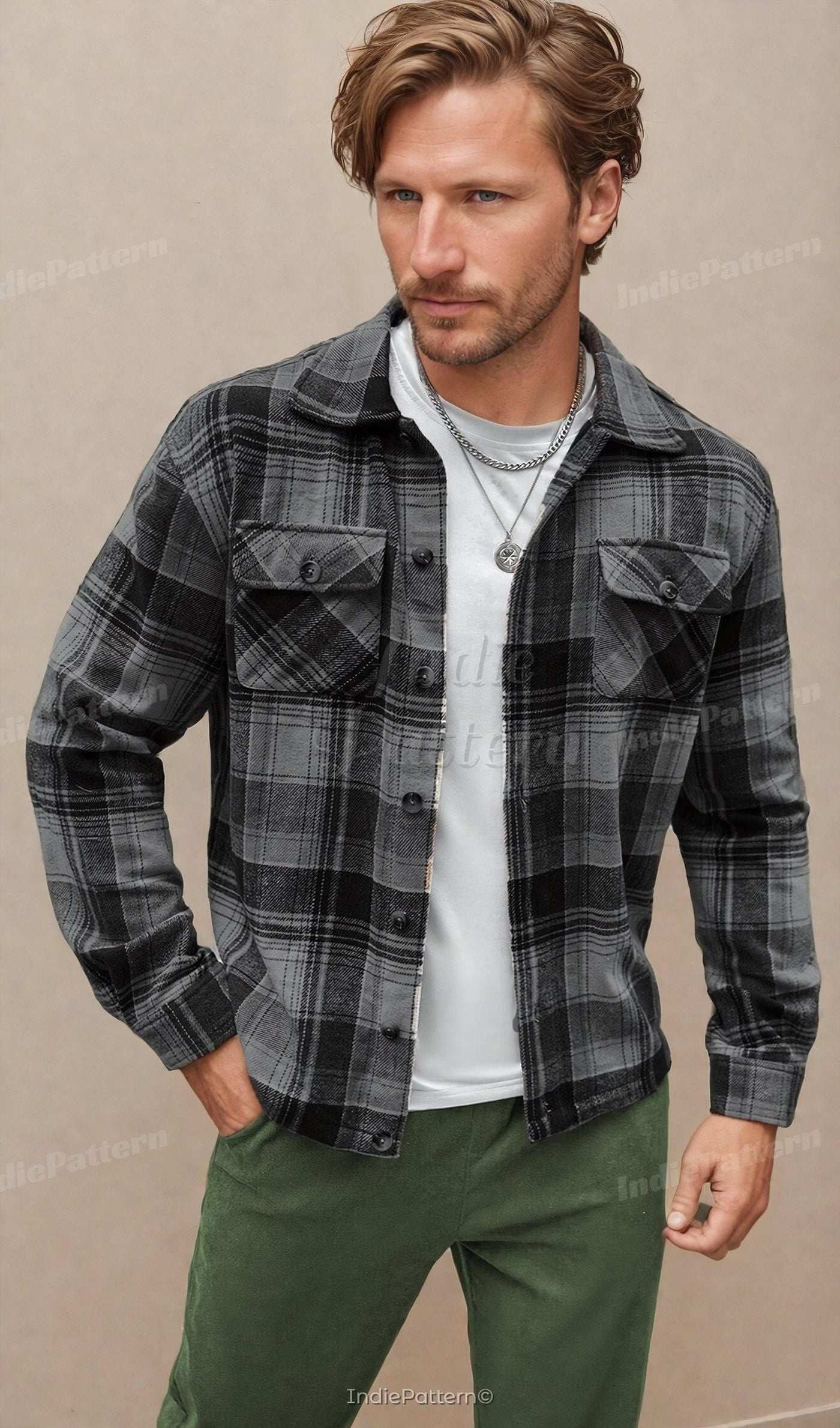 Jacket Pattern for Men, Men Sewing Pattern, Shirt Jacket Pattern, Shirt Pattern for Men, Men PDF Pattern, Sewing Pattern
