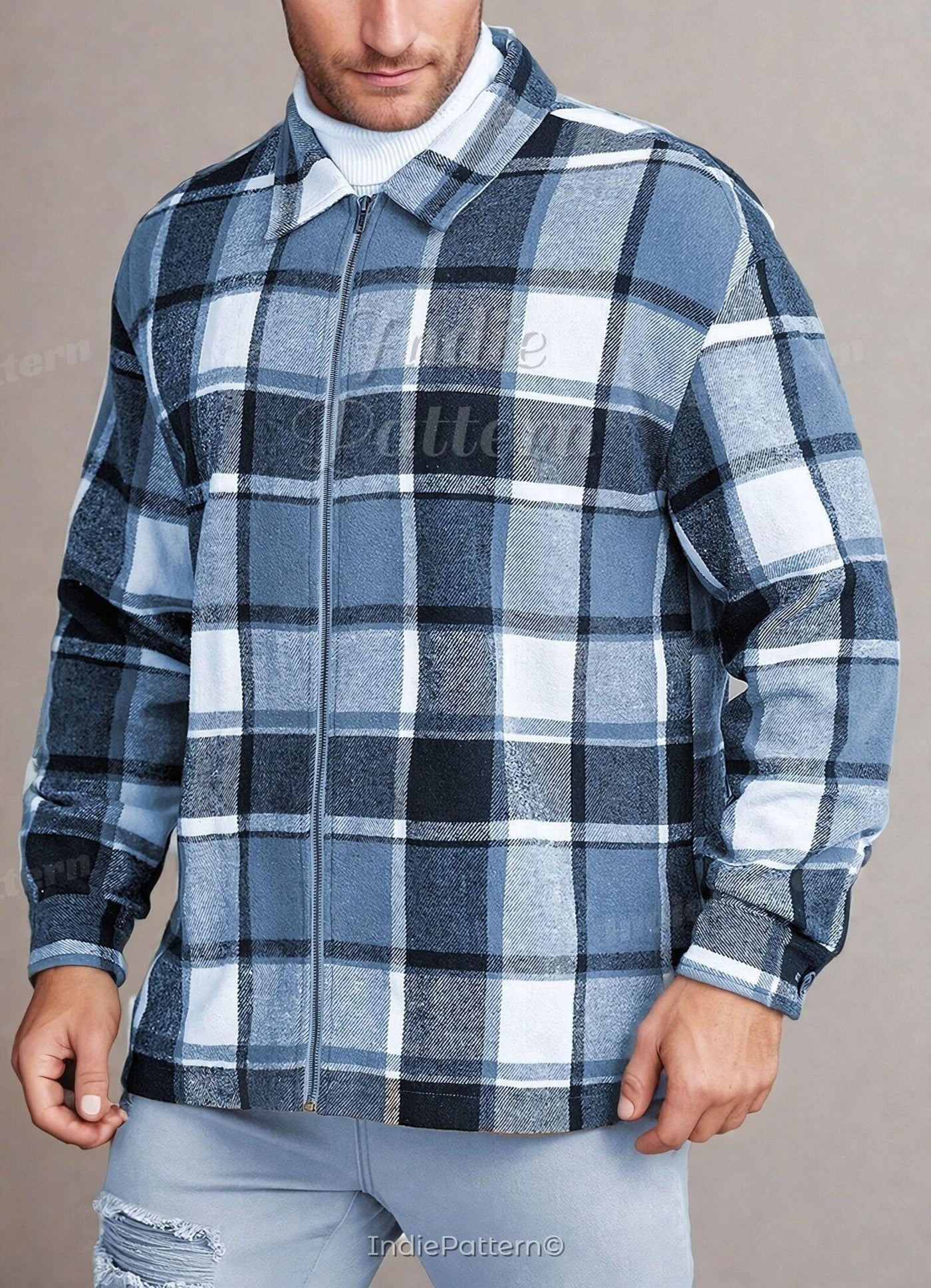 Jacket Pattern for Men | Instant Download | Men's Front Zip Jacket PDF Sewing Pattern | Pattern Men's Jacket | Sewing Pattern