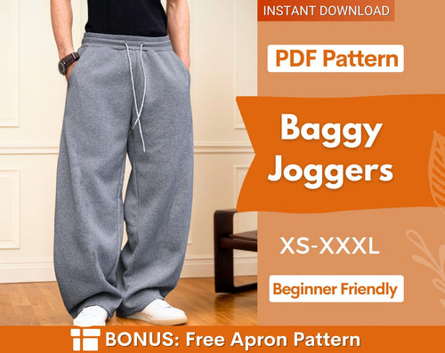 Baggy Joggers Sewing Pattern for Men | Men Jogggers Pattern | Sewing Pattern for Men | Sweatpants Pattern | Men's Sewing