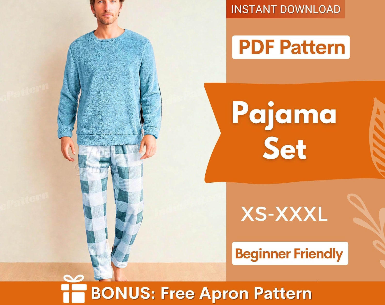 Men Pajama Set Pattern, Pajama Pattern for Men, Pajama Pants pattern, Loungewear Pattern PDF, Men Sewing Patterns Pyjama