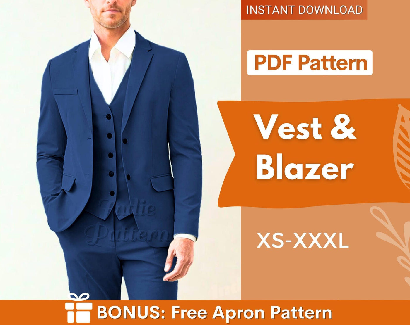 Men Jacket & Vest Sewing Patterns | Suit Jacket Pattern Men | Men Blazer | Men Sewing Pattern | Suit Pattern For Men | Men