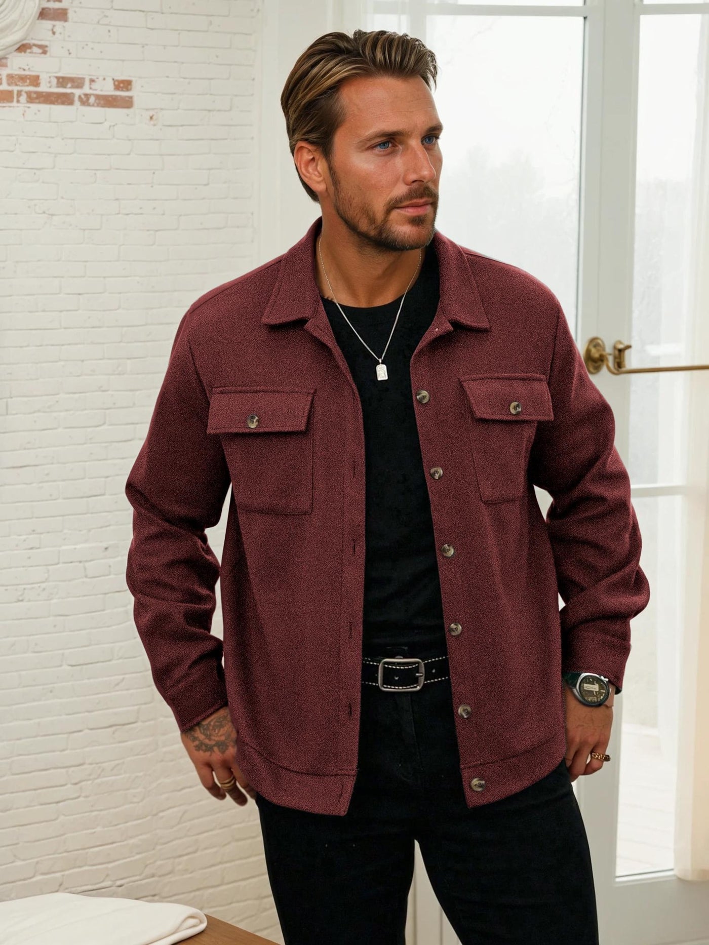 Jacket Sewing Pattern for Men, Shirt Jacket Men Pattern, Men Sewing Pattern, Jacket Pattern Men, Men Jacket, Button Jacket