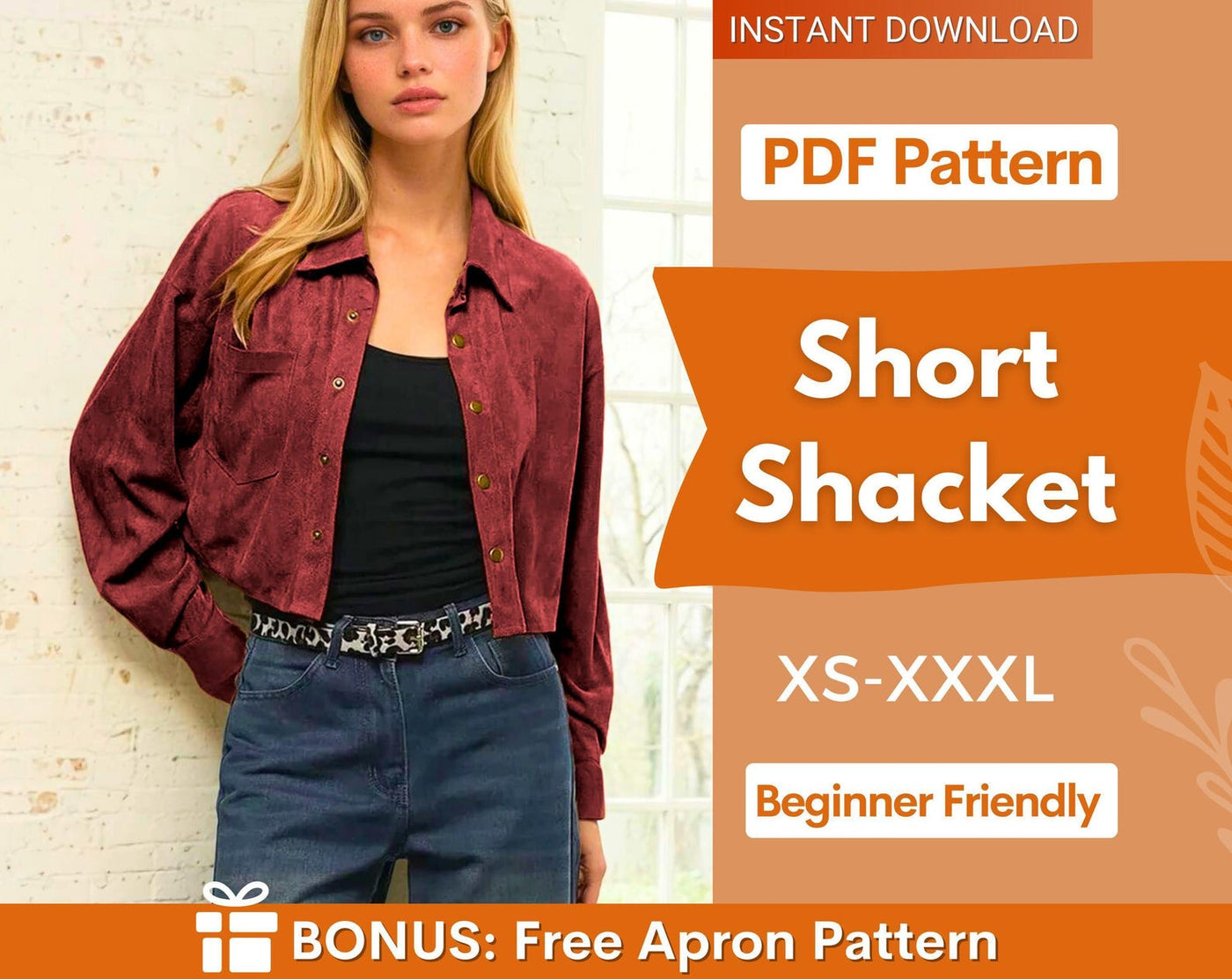 Shirt Jacket Sewing Pattern, Women Shirt Pattern, Jacket Sewing Pattern, Shacket Sewing Pattern, Top Sewing Pattern, Sewing