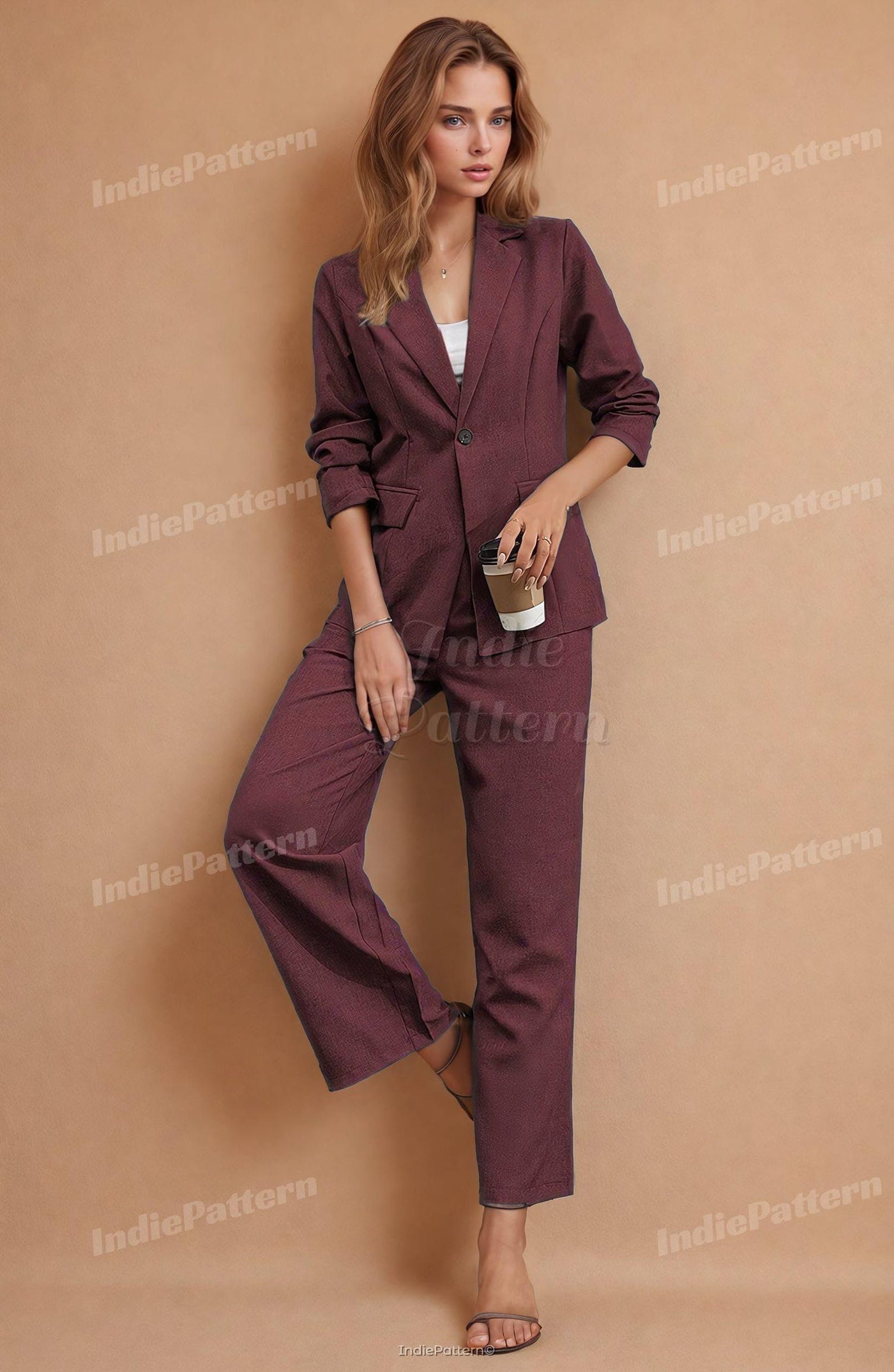 Suit Set Sewing Pattern | Blazer Sewing Pattern | Pants Pattern Women | Suit Pants Pattern | Women Sewing Pattern | Suit