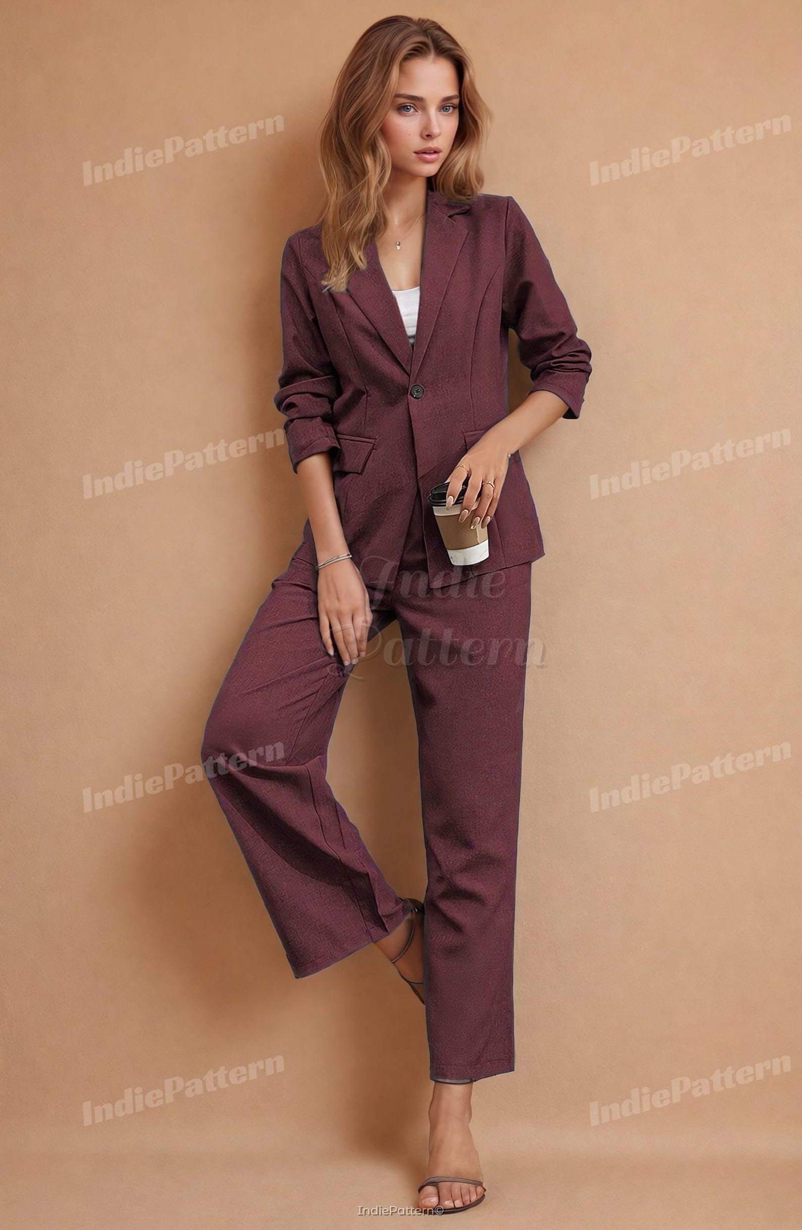 Suit Set Sewing Pattern | Blazer Sewing Pattern | Pants Pattern Women | Suit Pants Pattern | Women Sewing Pattern | Suit