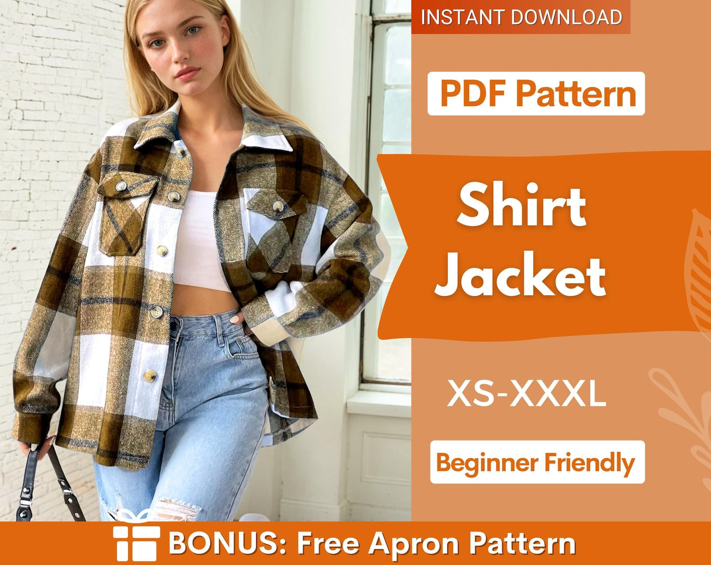 Shirt Jacket Pattern, Women Shirt Sewing Pattern, Women's Jacket Pattern, Shacket sewing pattern, Women Sewing Pattern