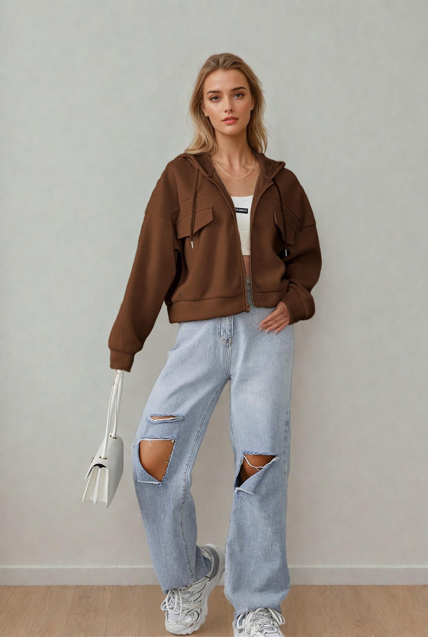 Zip Up Hoodie Sewing Pattern | Sewing Patterns | Women Patterns | Hoodie Sewing Pattern | Jacket Pattern | Crop Hoodie | Zip