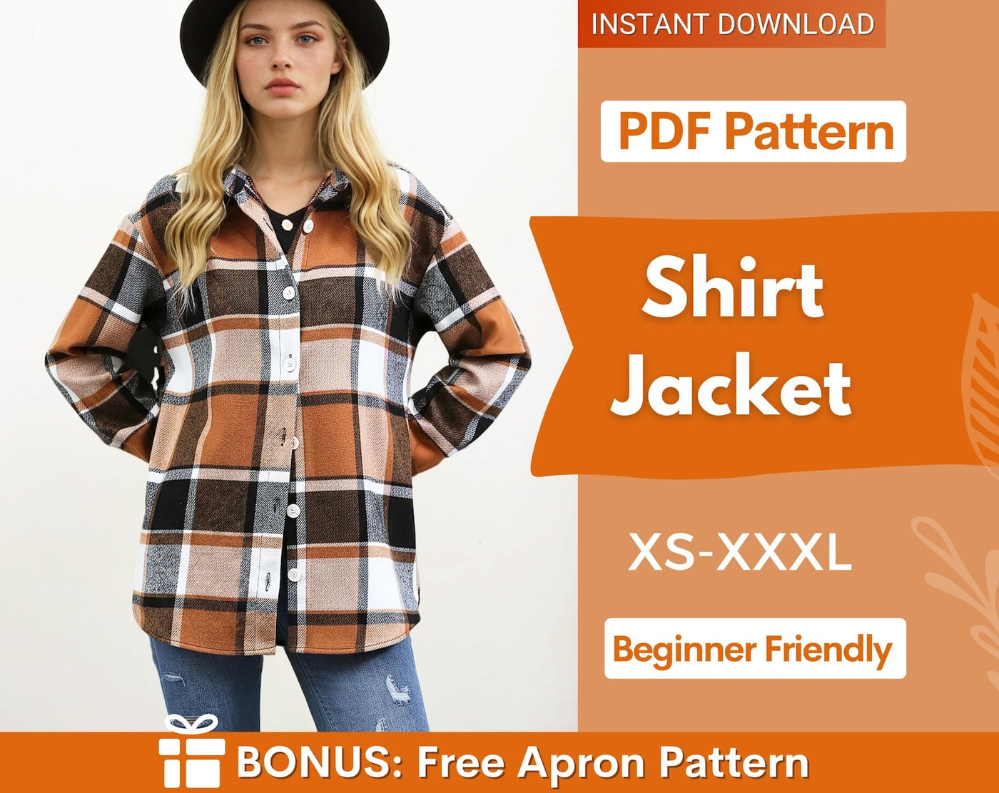 Jacket Sewing Pattern, Shirt Sewing Pattern, Women Pattern, Shacket sewing pattern, Shirt Jacket Pattern, Button Up Shirt
