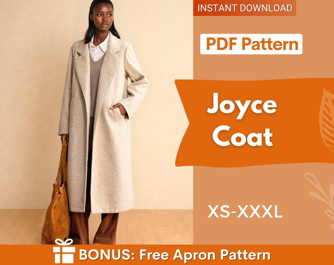 Coat Sewing Pattern for Women | Winter Coat Pattern | Long Coat Pattern | Jacket Sewing Pattern | Women Sewing Pattern Jacket
