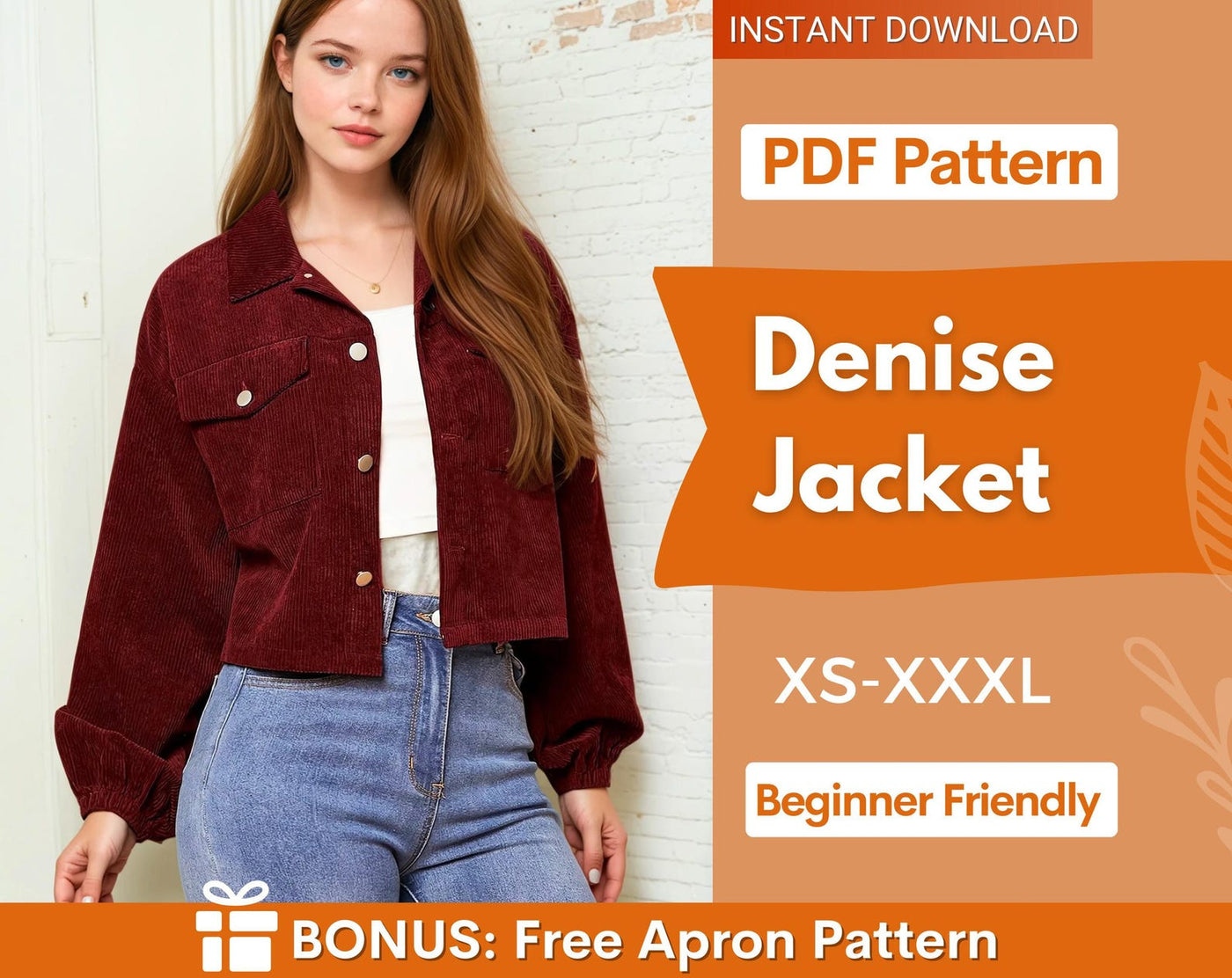 Jacket Sewing Pattern | Women Jacket Pattern | Sewing Patterns for Women | Button Jacket | Coat Pattern | Winter Sewing
