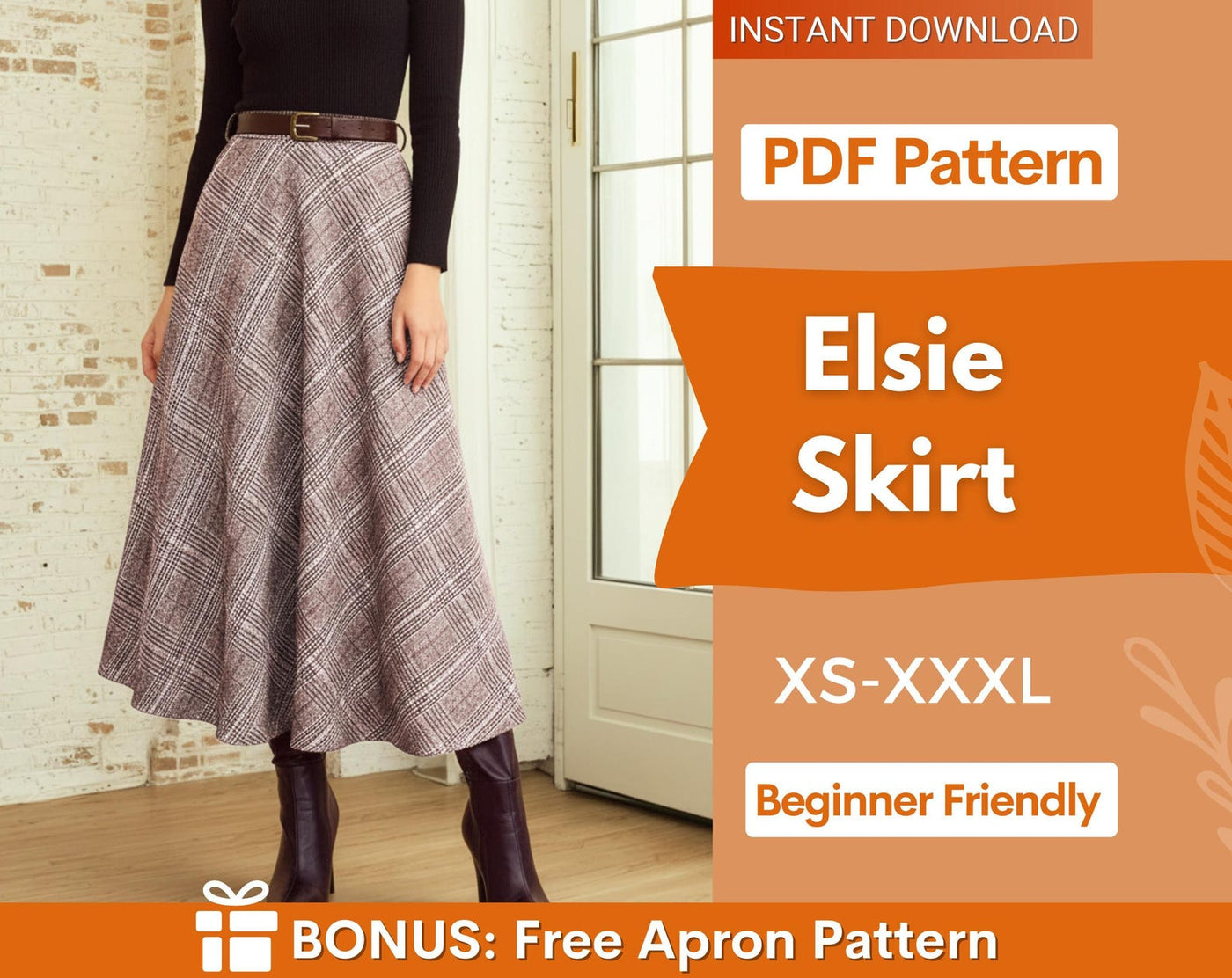 Skirt with Pockets Sewing Pattern, Women Sewing Patterns, Skirt Pattern, Midi Skirt Sewing Pattern, Women Skirt Pattern, Midi