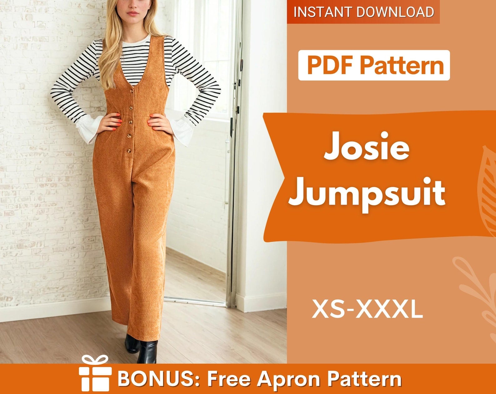Jumpsuit Pattern | Sewing Patterns for Women | Jumpsuit Sewing Pattern | Dress Pattern, Overall Pattern, Sewing Pattern