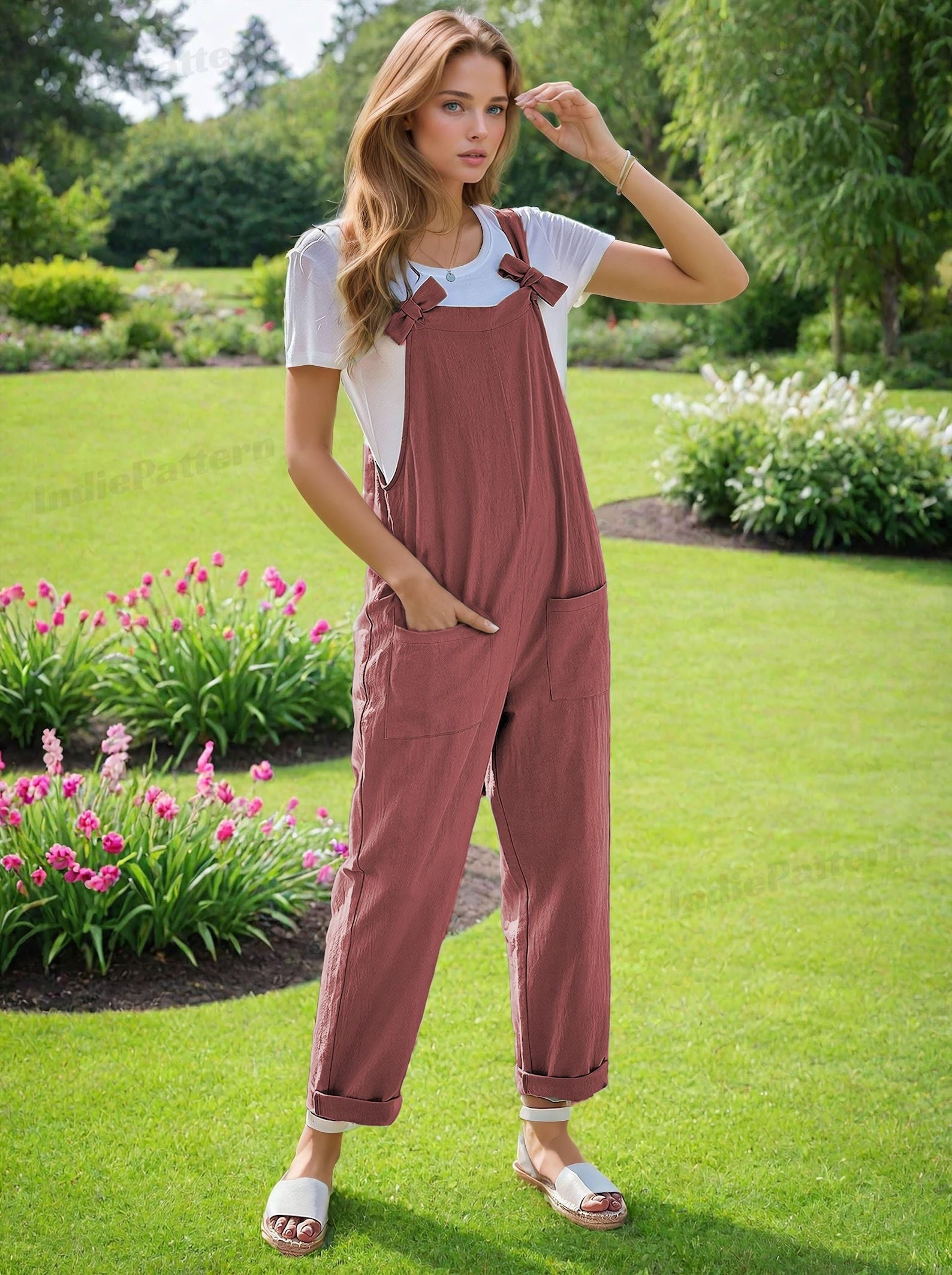 Overall Jumpsuit Pattern, Meadow Overalls, Overalls pattern, Pattern Women Jumpsuit, Dungaree Pant Loose Trouser , Overalls