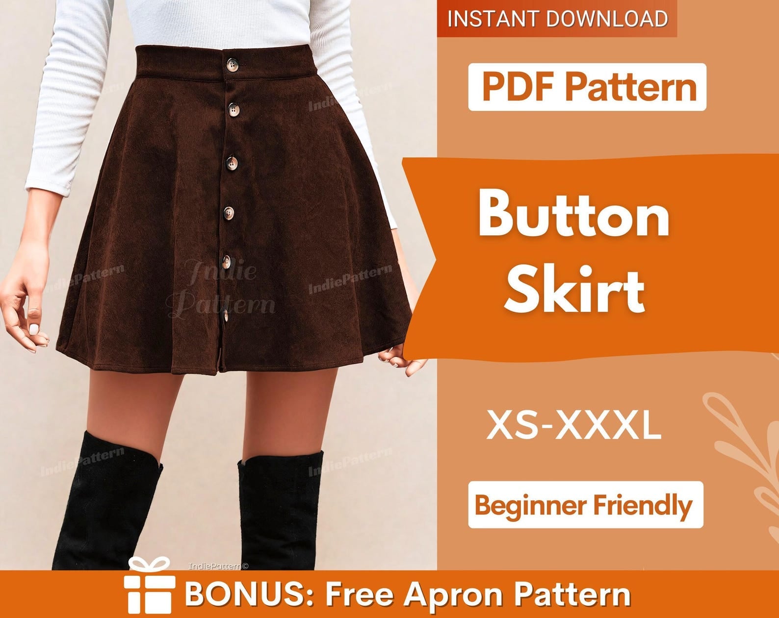 Button Skirt Pattern, Sewing Patterns, Women Pattern, Skirt Patterns Women, Mini Skirt, Womens Skirt Pattern, Midi Skirt