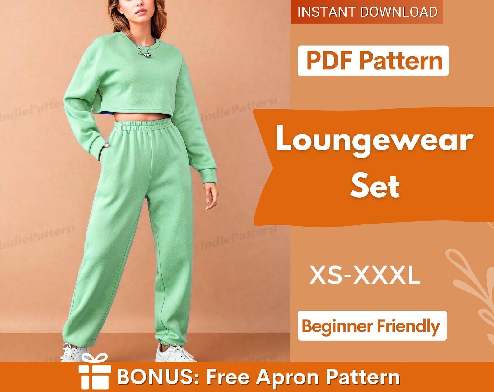 Loungewear Set Pattern, Sweat Set Pattern, Jogger Sewing Pattern, Women's Sweatpants Sewing Pattern Pants, Easy Joggers