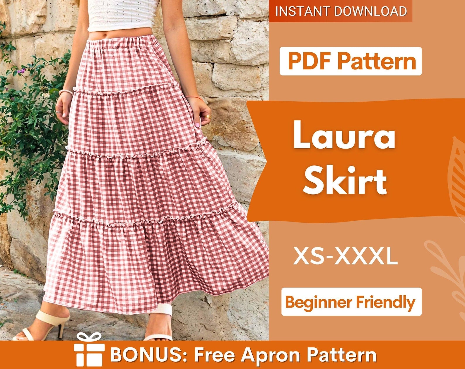 Maxi Skirt Pattern | Skirt Sewing Pattern | Women Skirt Pattern | Sewing Patterns | Women Sewing Pattern, Long Skirt Pattern