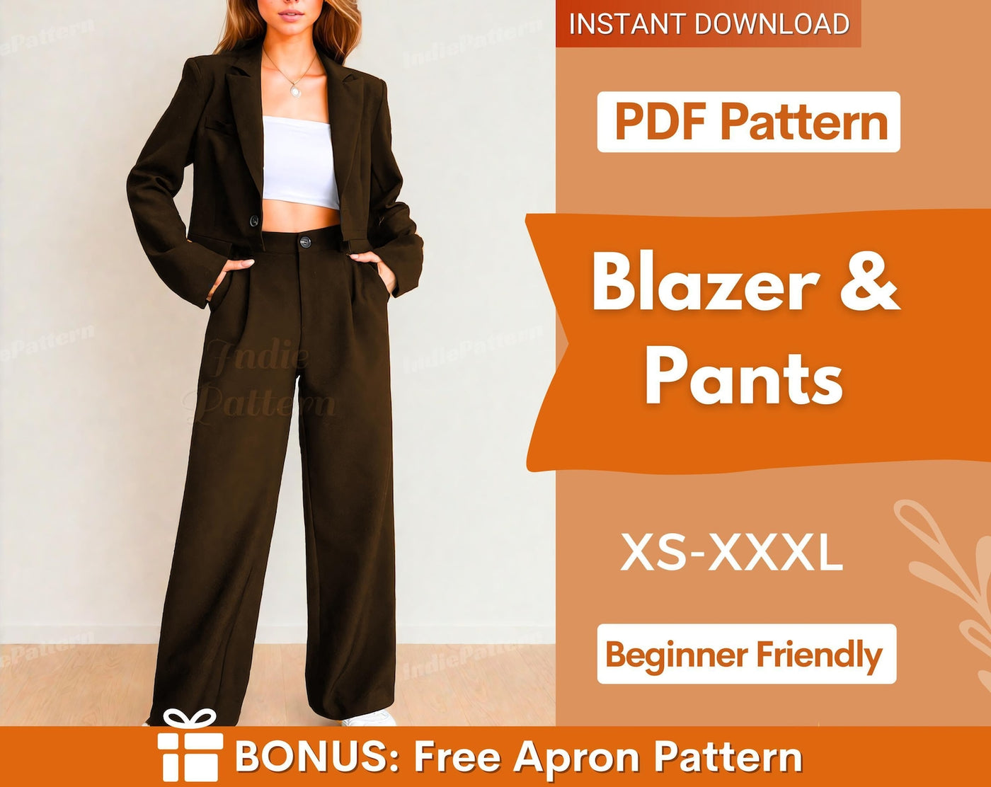 Sewing Pattern for Women | Pants Pattern | Blazer Pattern | Trouser Pattern | Sewing Patterns | Women Pants Pattern PDF, High