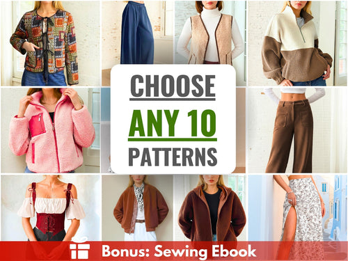 Choose Any 10 Patterns, Sewing Patterns Bundle, Women Sewing Patterns, Men Patterns, Beginner Sewing Patterns, Dress Pattern