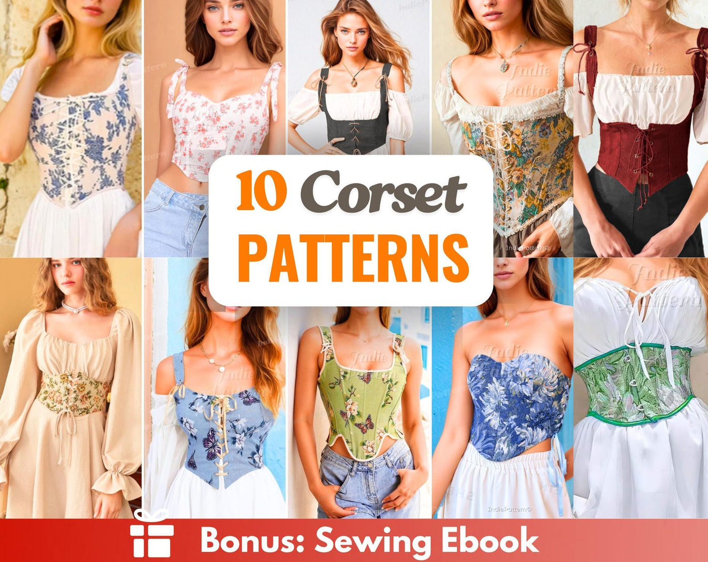 Corset Sewing Patterns +10 |Corset Patterns | Sewing Patterns | Women Patterns | Corsets Bundle Patterns | Women sewing