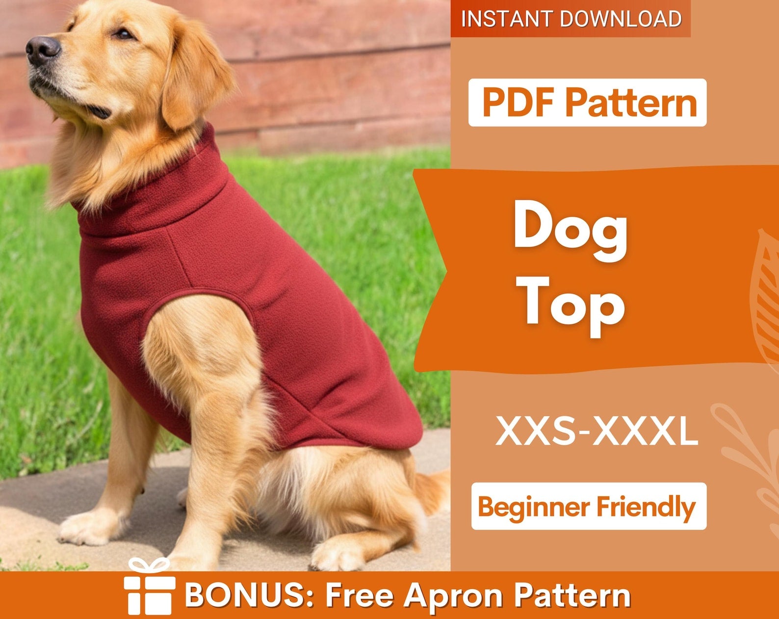 Dog Sewing Pattern, Dog Vest Pattern, Dog Pattern, Dog Top Pattern, Pattern for dog, Dog Jacket Pattern, Dog Tank Top Pattern