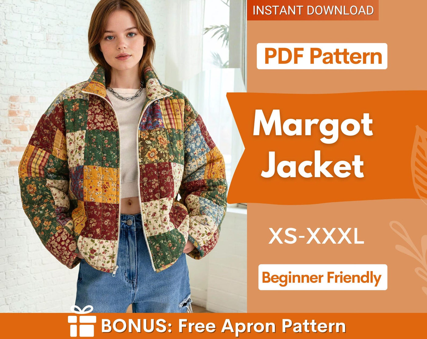 Jacket Sewing Pattern for Women | Coat Pattern | Sewing Patterns | Women Sewing Pattern Patchwork | Beginner Jacket, Quilted