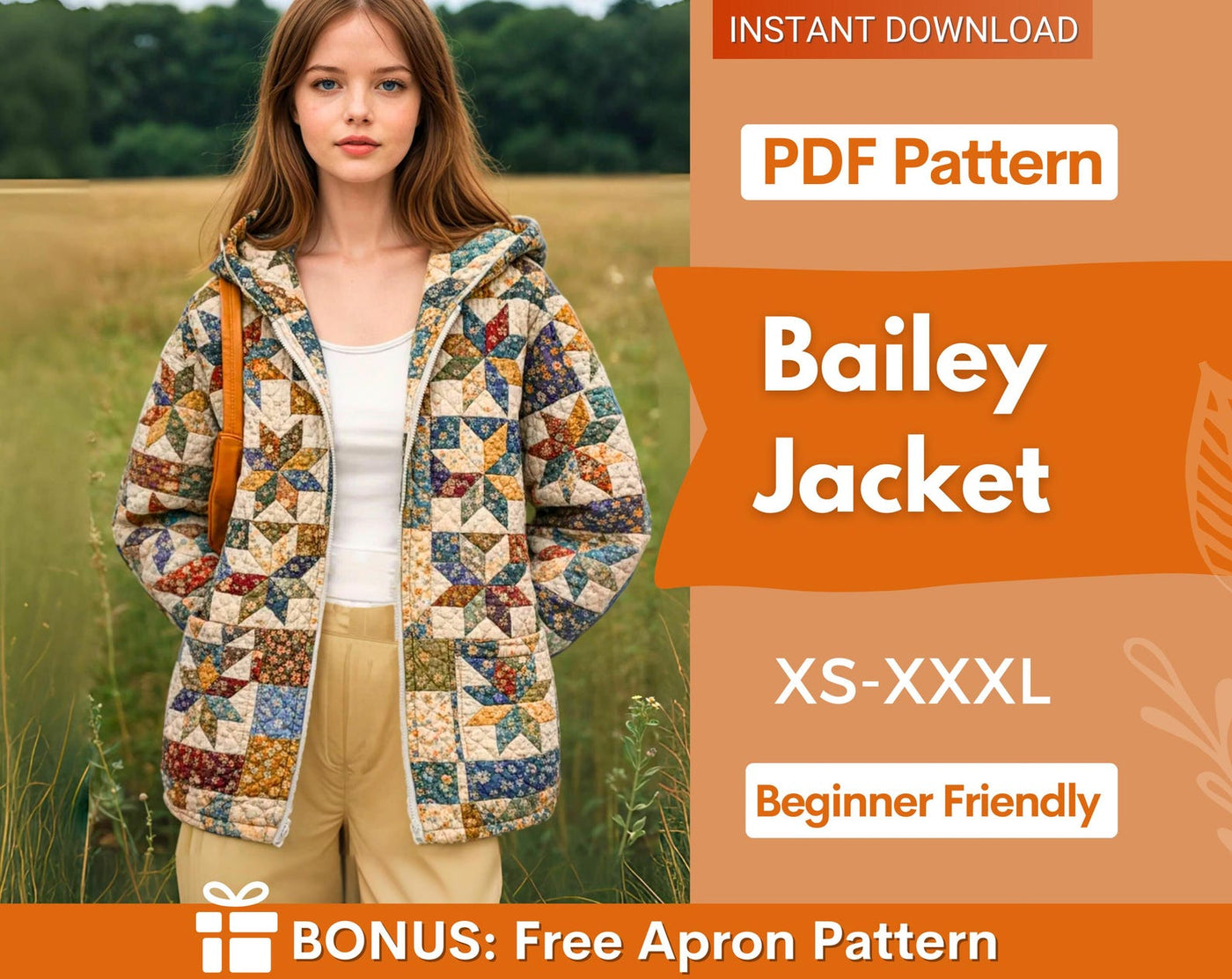 Jacket with Hoodie Sewing Pattern for Women | Coat Pattern | Sewing Patterns | Quilted Jacket Pattern | Hooded Jacket Coat |