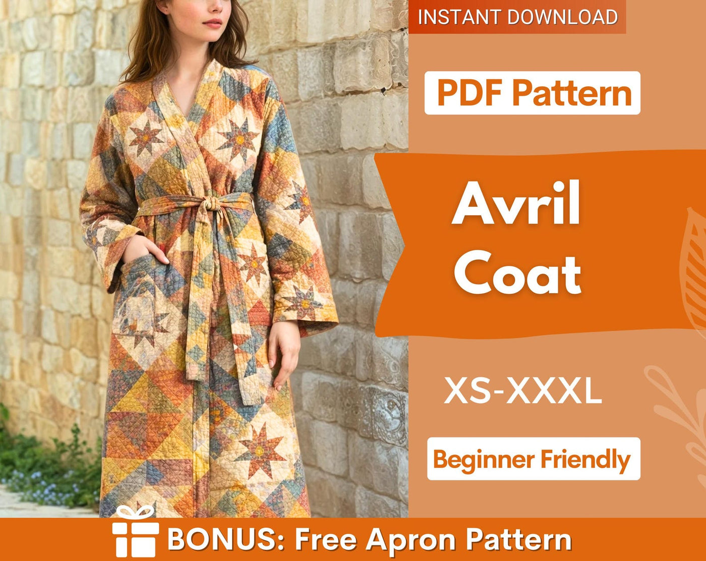 Quilted Coat Sewing Pattern for Women| Coat Pattern | Sewing Patterns | Women Sewing Pattern Patchwork | Beginner Jacket