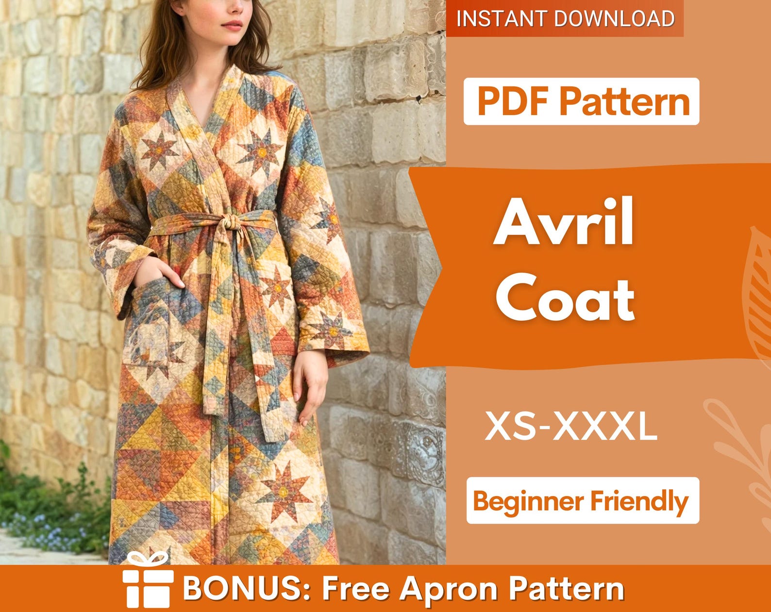 Quilted Coat Sewing Pattern for Women| Coat Pattern | Sewing Patterns | Women Sewing Pattern Patchwork | Beginner Jacket