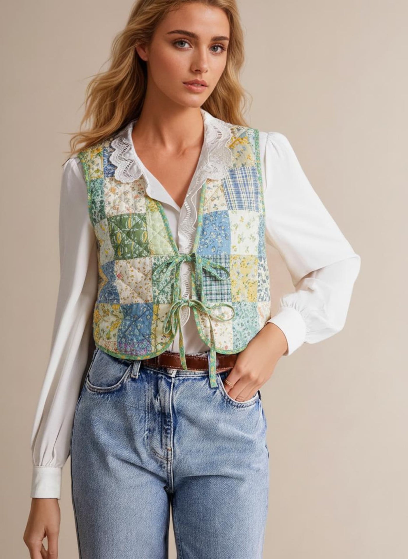 Quilted Vest Sewing Pattern | Front Tie Vest | Vest Sewing Pattern | Top Pattern | Women Sewing Patterns | Quilted Vest |