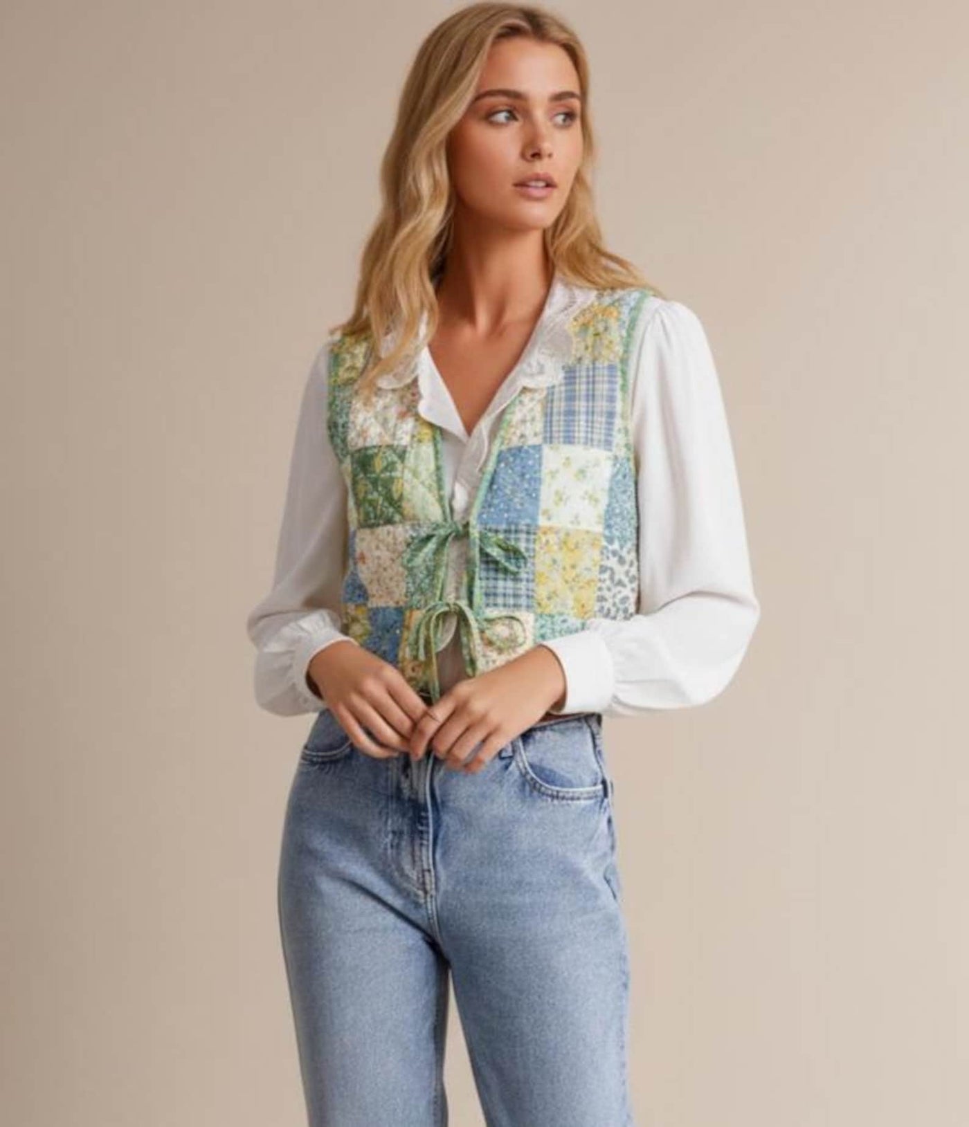 Quilted Vest Sewing Pattern | Front Tie Vest | Vest Sewing Pattern | Top Pattern | Women Sewing Patterns | Quilted Vest |