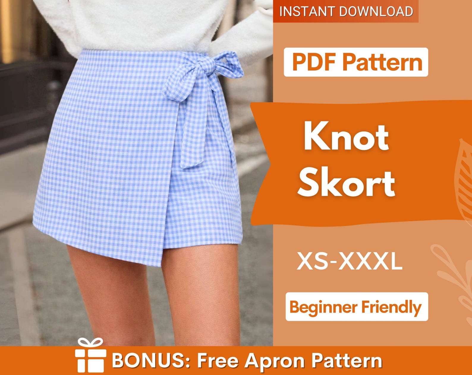 Skort Sewing Pattern | Mini Skirt Pattern | Shorts Pattern | Womens Skirt Shorts | Sewing Patterns | Women Patterns |