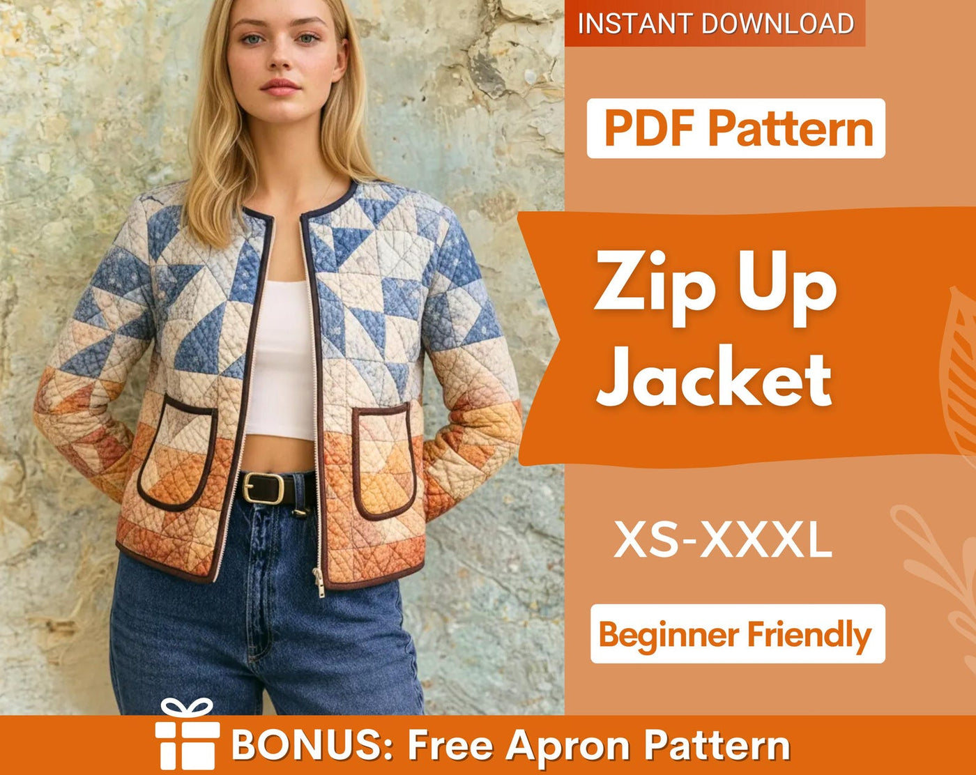 Jacket Sewing Pattern for Women | Jacket Pattern | Sewing Patterns | Coat Pattern | Women Sewing Pattern, Beginner Jacket