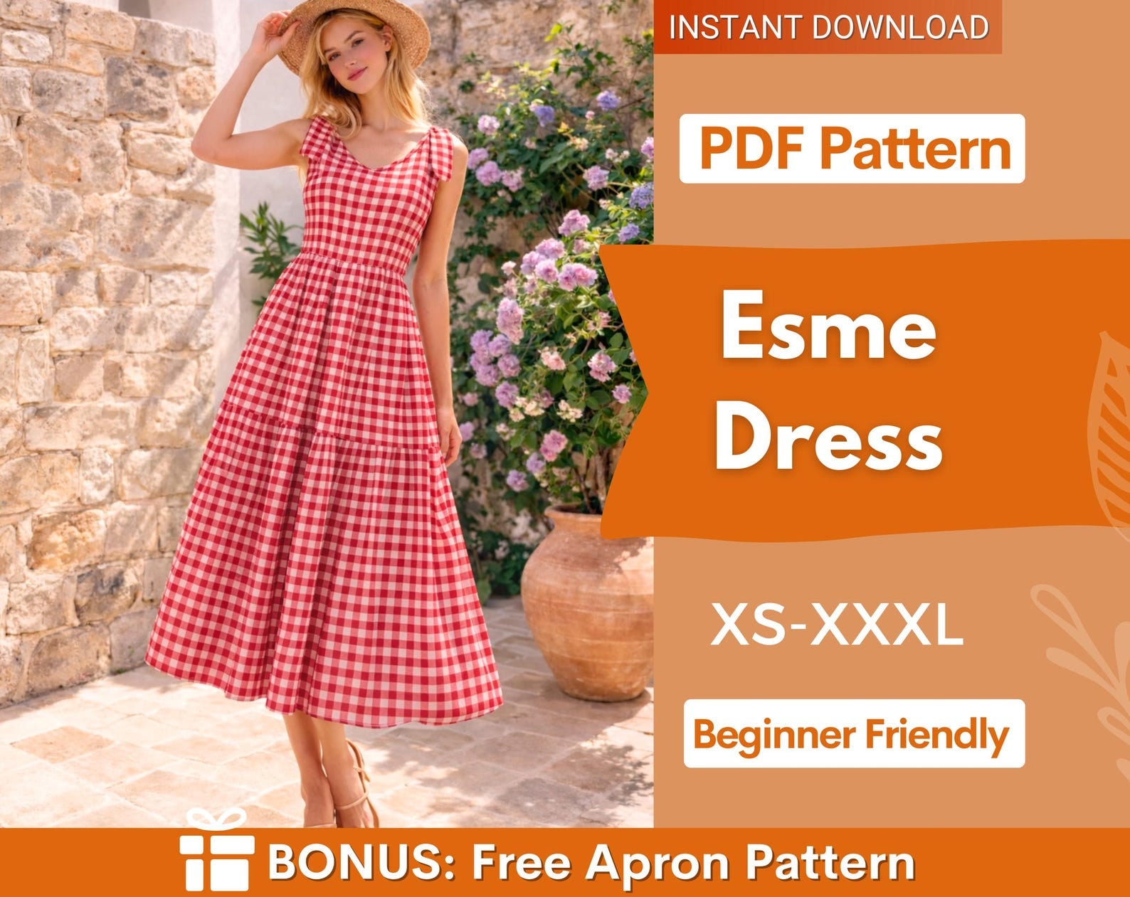 Esme Dress Sewing Pattern | Dress Pattern | Sewing Patterns | Women Patterns | Tiered Dress | Summer Dress | Beginner Sewing
