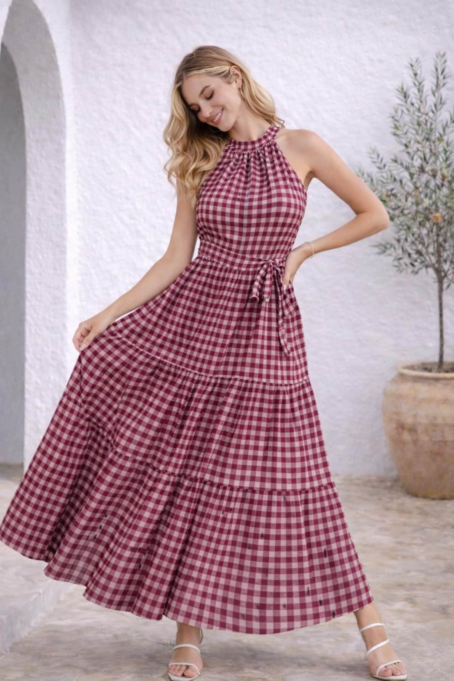 Maxi Dress Sewing Pattern | Halter Neck Dress | Prom Dress Sewing Pattern | Women Sewing Pattern | Summer Dress | Sewing