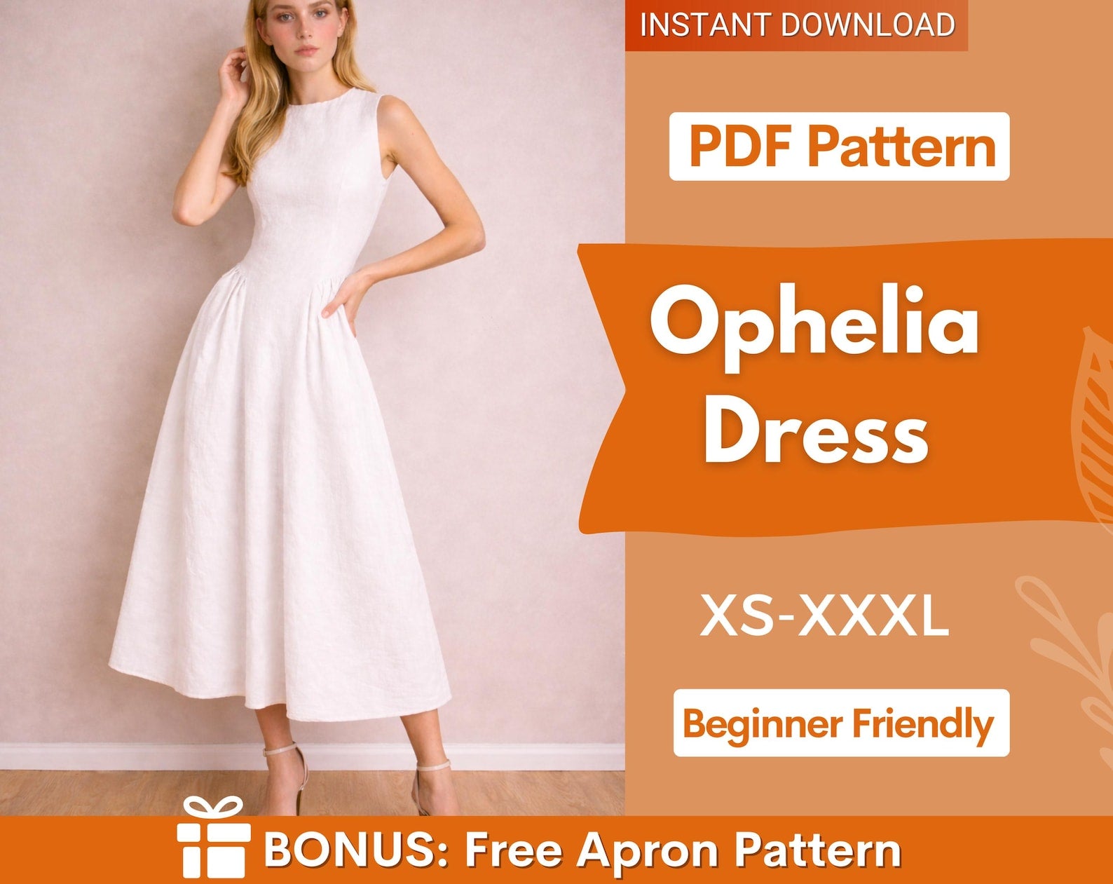 Ophelia Boat Neck Dress Sewing Pattern | Dress Pattern | Fitted Dress Pattern | Sewing Patterns | Women Patterns | Summer