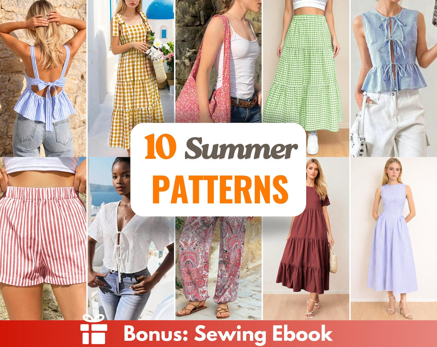 Sewing Patterns Bundle +10 | Women Patterns | Beginner Patterns | Dress Pattern | Pants Patterns | Skirt Pattern | Shorts