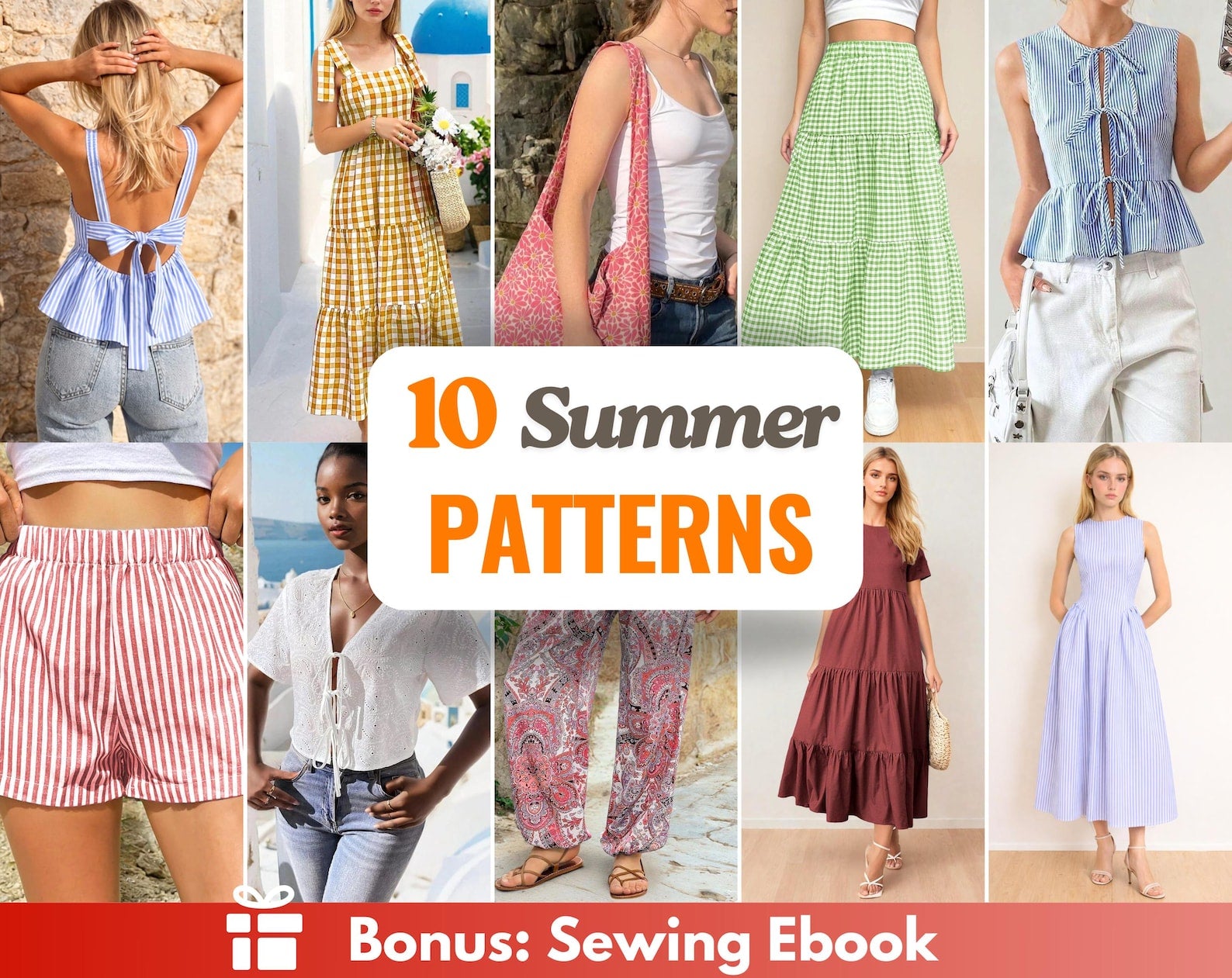 Sewing Patterns Bundle +10 | Women Patterns | Beginner Patterns | Dress Pattern | Pants Patterns | Skirt Pattern | Shorts