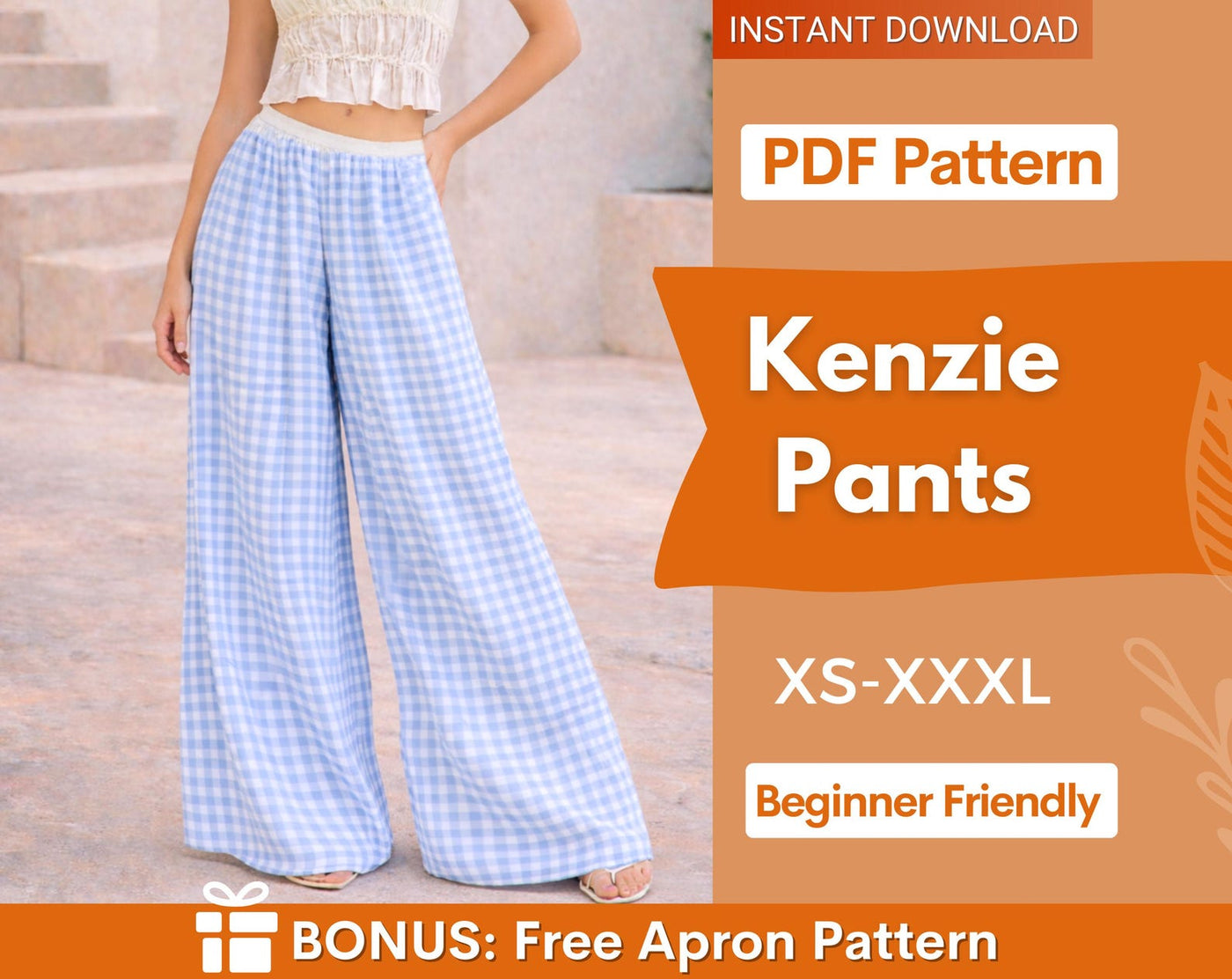 Wide Pants Sewing Pattern | Palazzo Pants Sewing Pattern for Women | Pants Pattern | Women Sewing Pattern | Women Palazzo