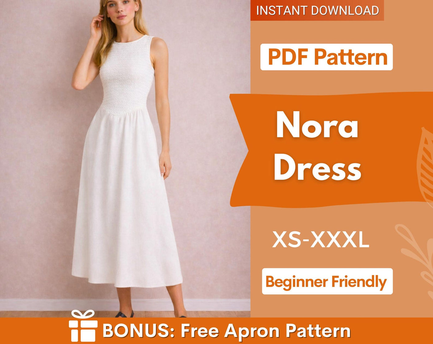 Nora Dress Sewing Pattern | Boat Neck Dress | Fitted Dress Pattern | Sewing Patterns | Women Patterns | Summer Dress | Women