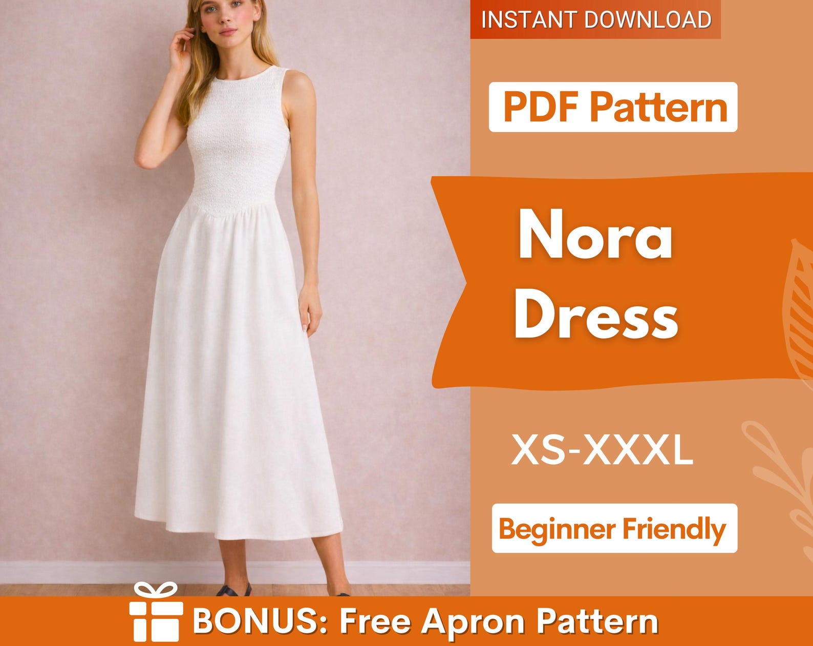 Nora Dress Sewing Pattern | Boat Neck Dress | Fitted Dress Pattern | Sewing Patterns | Women Patterns | Summer Dress | Women