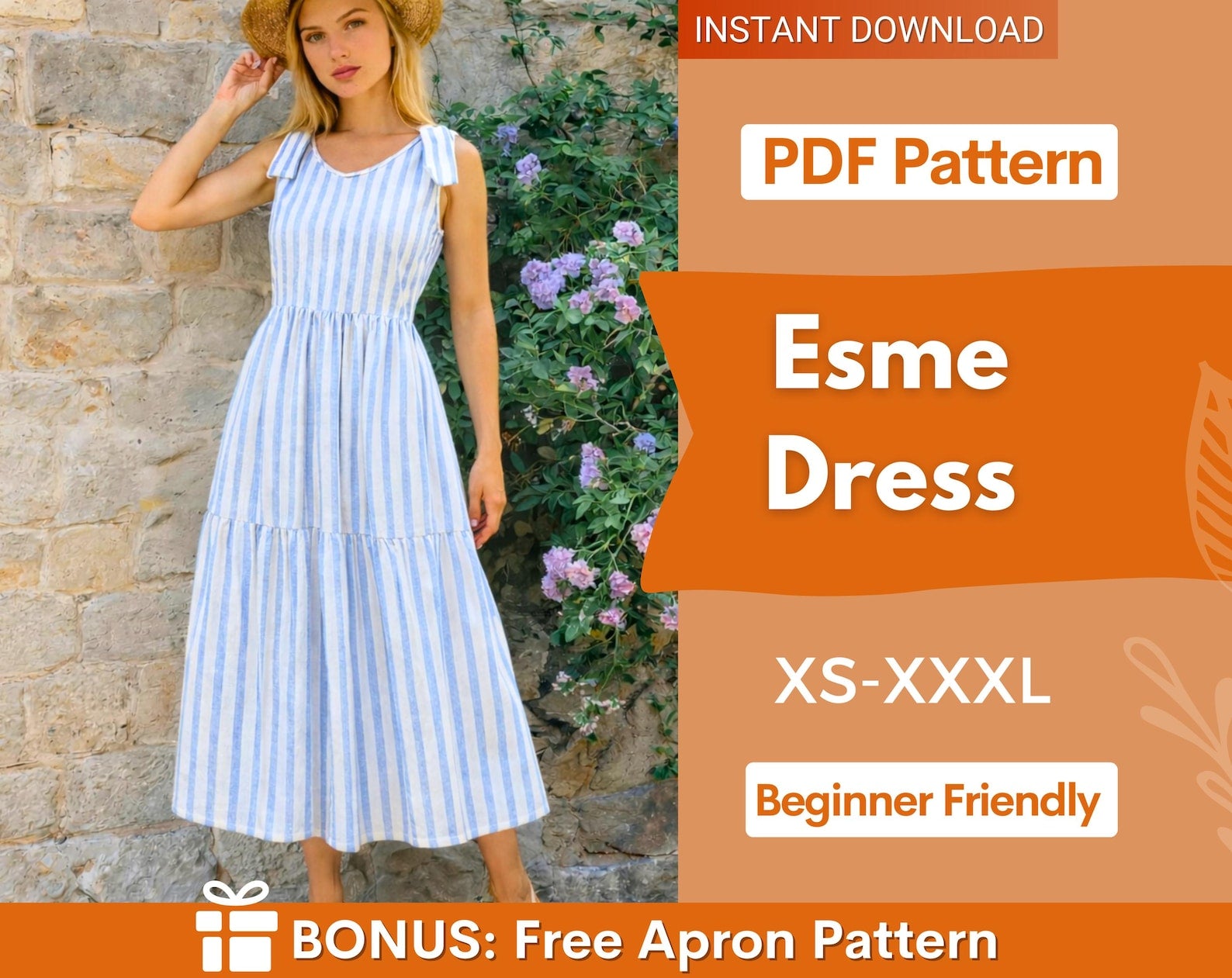 Esme Dress Pattern | Dress Pattern | Sewing Patterns | Women Patterns | Tiered Dress | Summer Dress | Beginner Sewing Pattern