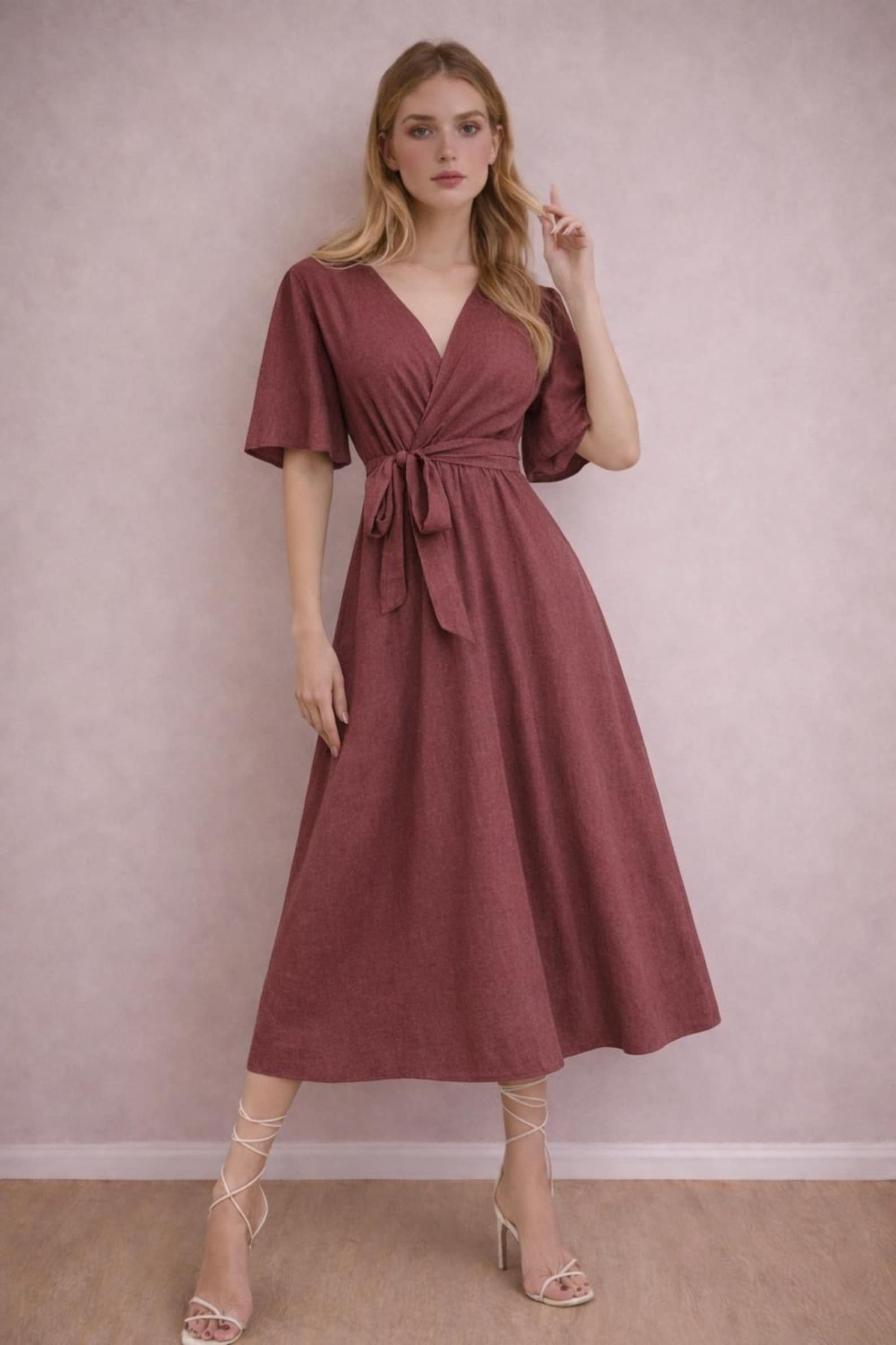 Josie Maxi Dress Sewing Pattern | Wrap Dress Pattern | Women Sewing Pattern | Women Dress | Sewing Patterns for Women Dress