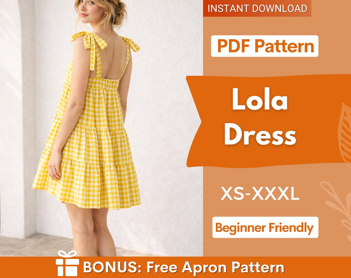 Summer Dress Sewing Pattern | Shoulder Tie Dress Pattern | Tiered Dress Pattern | Gathered Dress Pattern | Ruffle Dress