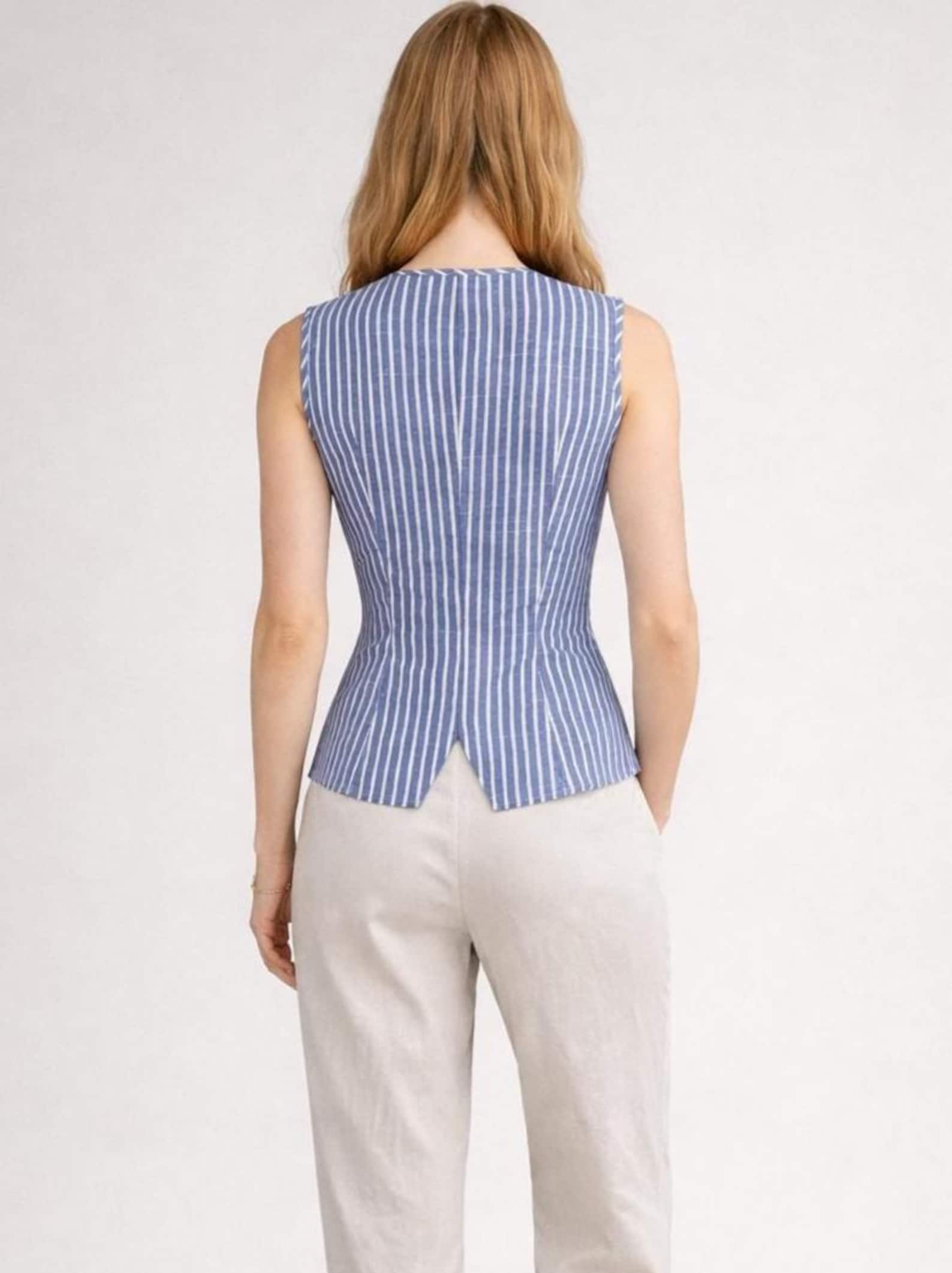 Paris Vest Sewing Pattern, Vest Pattern, Sewing Patterns Women, Suit Vest, Button Up Top, Top Sewing Pattern for Women, Women